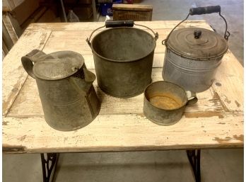 Lot Of Vintage And Antique Pots And Cookware