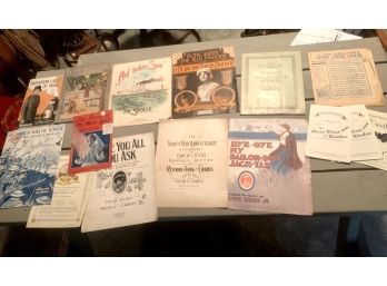 Lot Of WW1 Era Sheet Music And Related Items