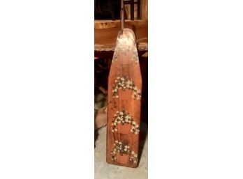Antique Country Ironing Board With Hand Painted Floral Design
