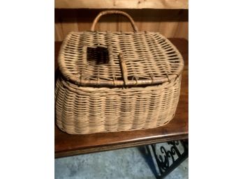 Carrying Basket With Leather Strap