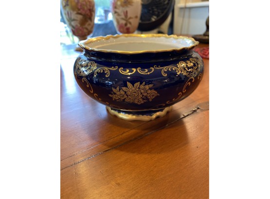 Echt Kobalt Reichenbach Fine China Bowl, Made In German Republic, Missing Lid