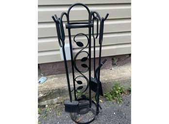 Cute Iron Fire Place Tool Holder With Tools
