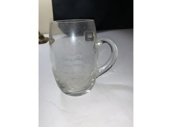 Vintage Rayware Clear Glass Mug With A Ship Design