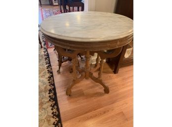 Beautiful Victorian Oval Marble Top Table