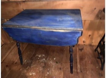 Country Rustic Blue Drop Leaf Table