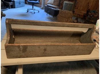 Antique Wooden Carpenters Carry Tool Box