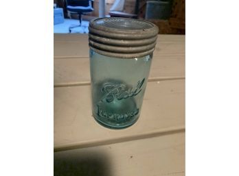 Antique Ball Canning Jar With Glass Lid!