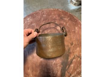 Antique Hand Hammered Small Copper Bucket