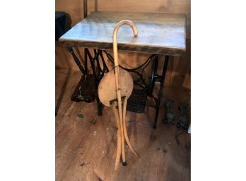 Vintage Cane That Turns Into A Small Table!
