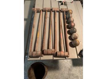 Antique Wooden Croquet Croquet Set