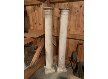 Two Antique Large Wooden Pillars Good Condition!