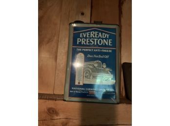 Vintage Everready Prestone Antifreeze 1 Gallor Container, Good Condtion Great Advert!