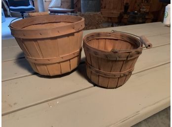 Two Vintage Berry Picking Baskets