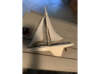Vintage Wooden Model Sail Boat