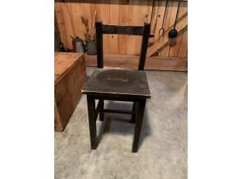 Small Wooden Country Rustic Black Chair