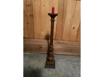 Large Wooden Standing Candle Holder
