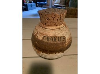 Adorable Vintage Pottery Cookie Jar  Hand Made