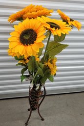Art Deco Sunflowers With Stand