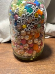Beads Charms And Buttons In A Kerr Jar