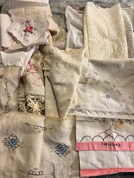 Assortment Of Linen Needs Repaired Or Stained Or Misc