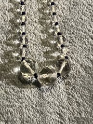 !! Vintage Multi Faceted Crystal Beaded Choker Necklace !!
