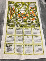 Vintage 1969 Linen Wall Calendar