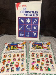 Vintage Christmas Stickers And Stencils
