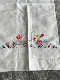 Vintage 11 X 18 Embroidered Pillowcase