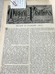July 1883 Fashion Book Insert Mirror Of Fashions Demorests Magazine