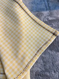 MCM Pair Of Vibrant Yellow Vintage Tablecloth 46'x48'