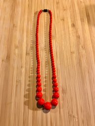 Gorgeous Vintage Red Stone Beaded Necklace
