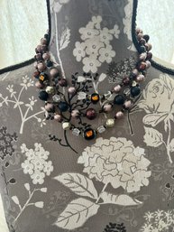 Fabulous Multi Strand Brown Tones Necklace