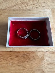 Antique Wedding Rings  3.2g Sterling Silver 925