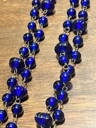 Blue Cobalt Czech Glass? Or Rosary Beads 36'