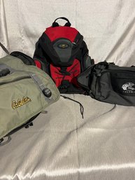 Lot Of 3 Fishing Tackle Bags Backpacks Cabelas Flambeau Bass Pro