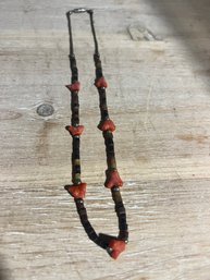 15' Southwestern Coral Coconut Necklace