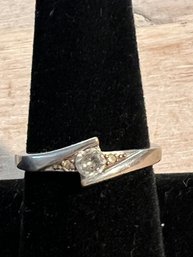 Sterling Silver 925 Diamond Ring 2.9g