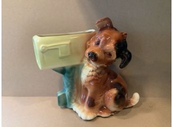 Vintage Japan Glazed Puppy Vase