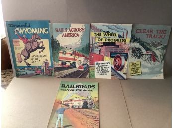 5-American  Railroad Comic Books  1940-1950s