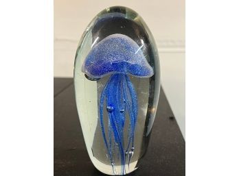 Art Glass Cobalt Octopus Paperweight
