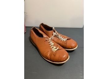 Vintage Linds Classic Leather Right Hand Bowling Shoes Mens Size 14D