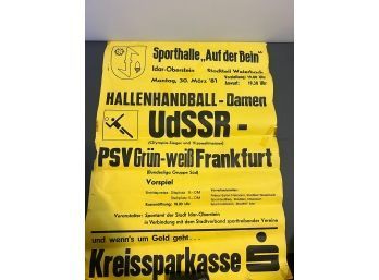 Vintage 1981, 17 X 23 Original Handball Competition Poster