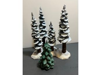 Assorted Vintage Ceramic Christmas Trees Holland, Dpt 56
