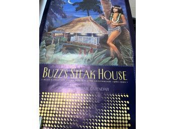 Famous Buzzs Steakhouse Lunar Phase Calendar Poster