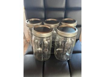 Set Of Five Brand New 12 Quart Mason Jars