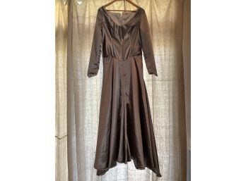 Silky Silver Renaissance Style Dress Size- About 36in Waist