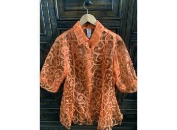 Seven Karat Orange Sheer Swirl Jacket Size-Large