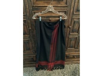 NWT Wool Womens Valerie Stevens Black And Red Wool Skirt Size-16