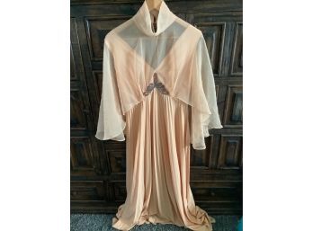 Vintage Dress With Sheer Shoulder Overlay Size-12
