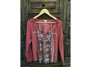 Lucky Brand Live In Love Blouse Size-M